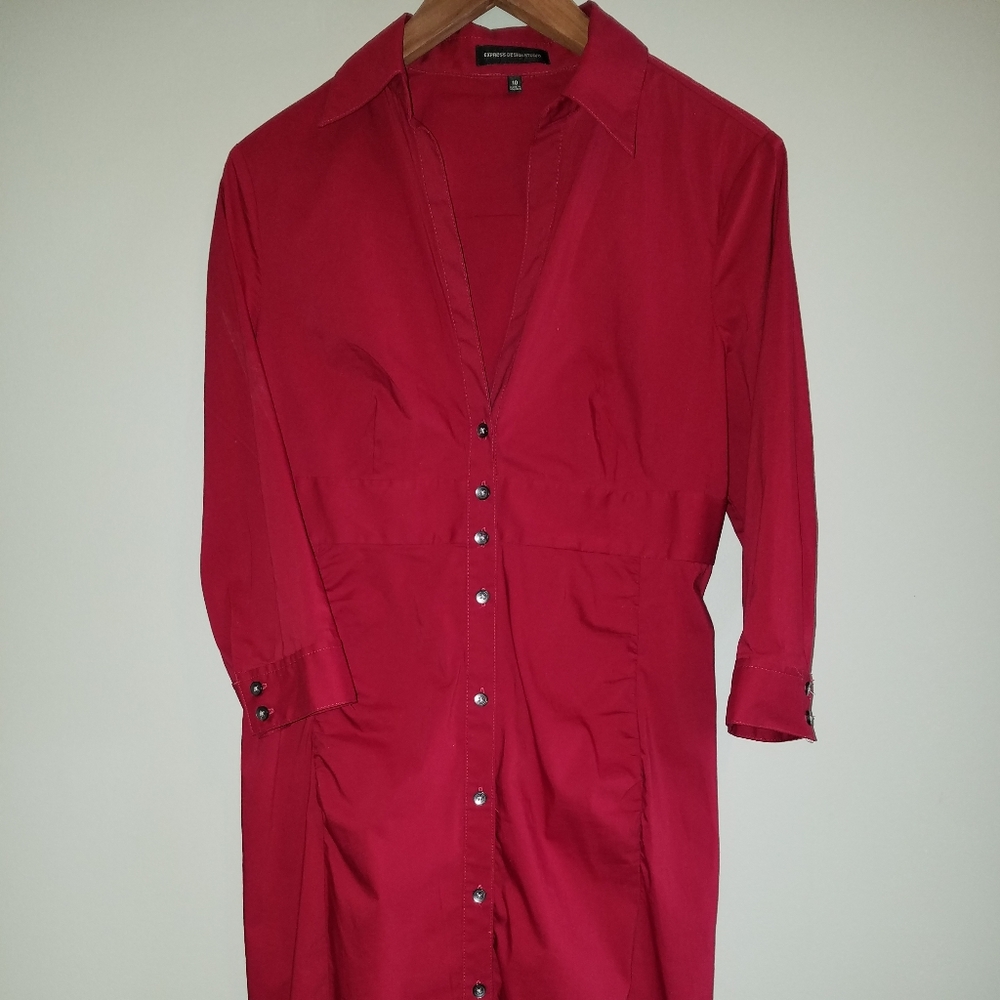 Red Fitted Tailored dress